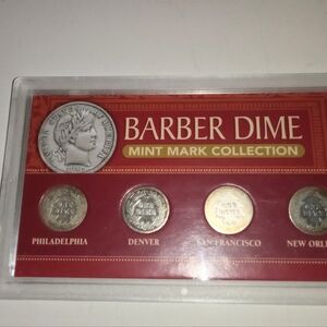 One Silver Barber Dime Mint Mark Collection Set